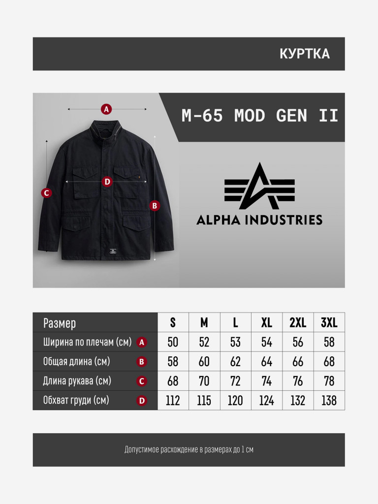 Куртка мужская M-65 MOD Gen II Alpha Industries