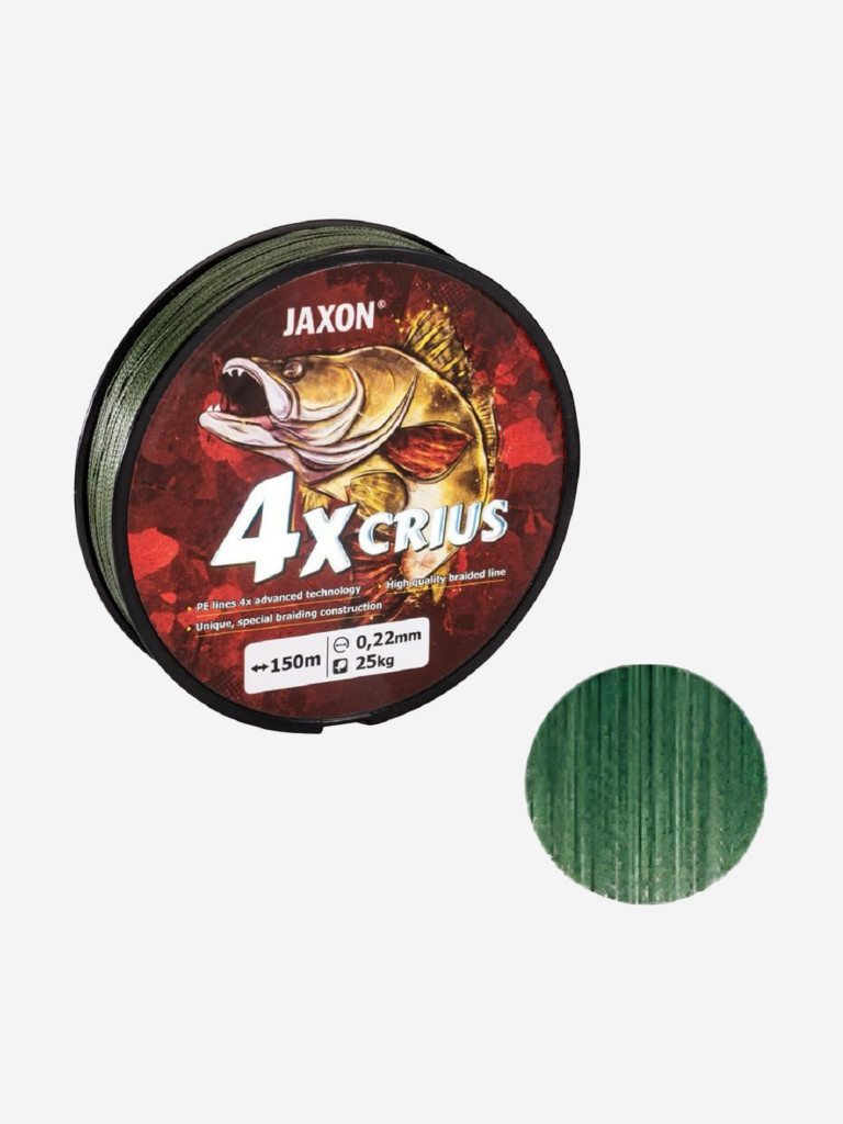Плетеный шнур для рыбалки Jaxon Crius 4x зеленый 150 метров 0.12 мм 10 кг