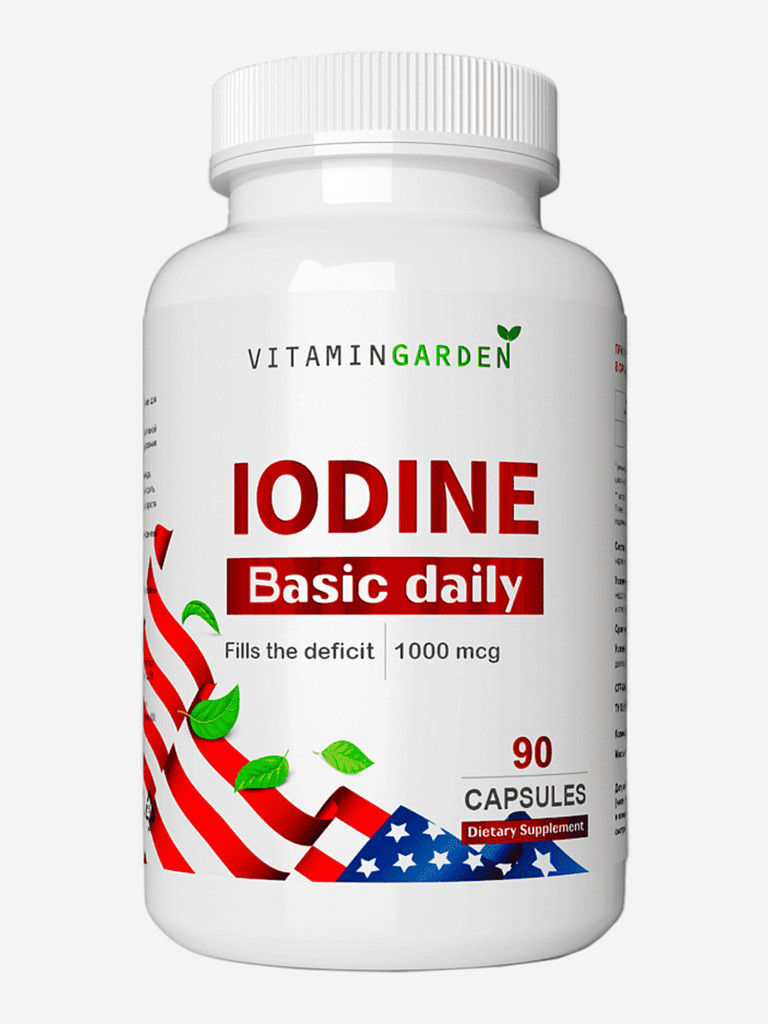 Йод 1000 мкг VITAMIN GARDEN BASIC DAILY, 90 капсул