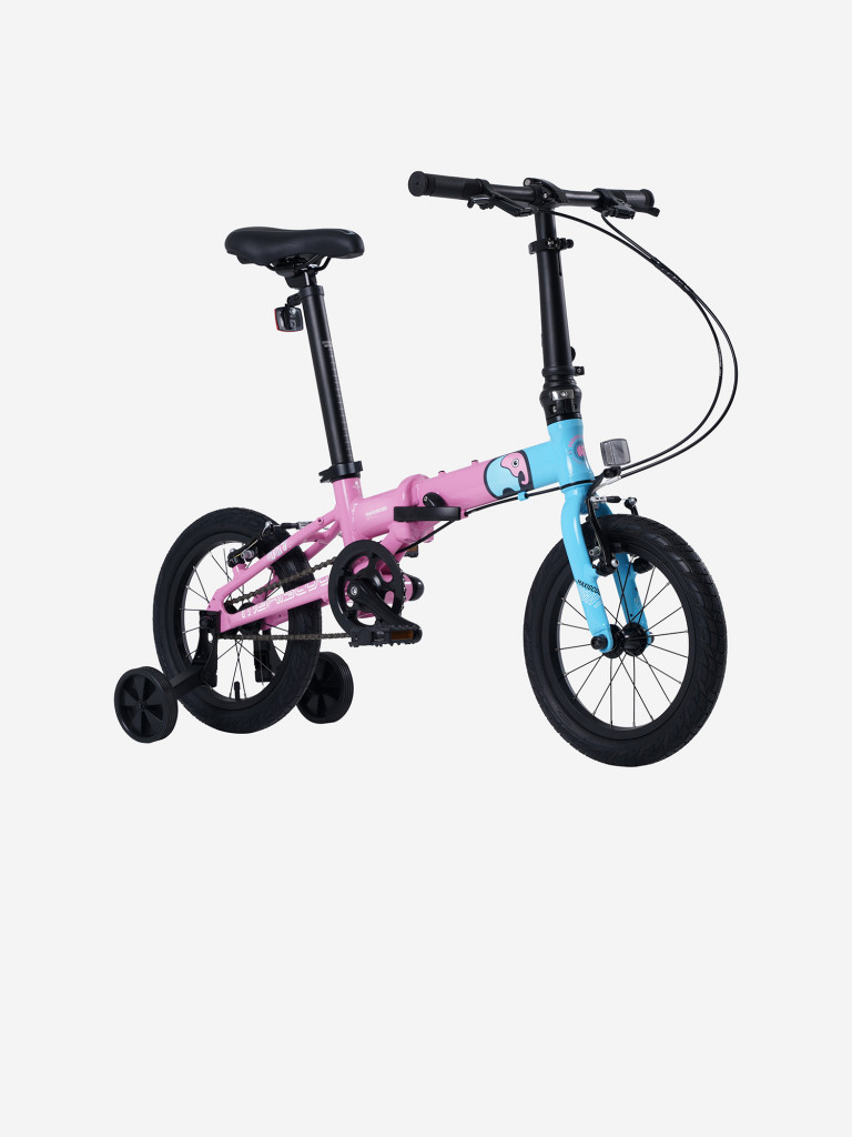 Велосипед Детский Складной Maxiscoo S007 PRO 14'' Розовый с Синим (2024)