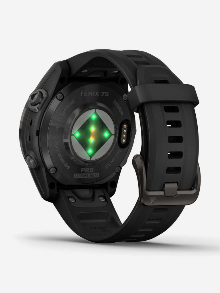 Спортивные часы Garmin FENIX 7S PRO Sapphire Solar титановый угольно-серый DLC с силиконовым ремешком