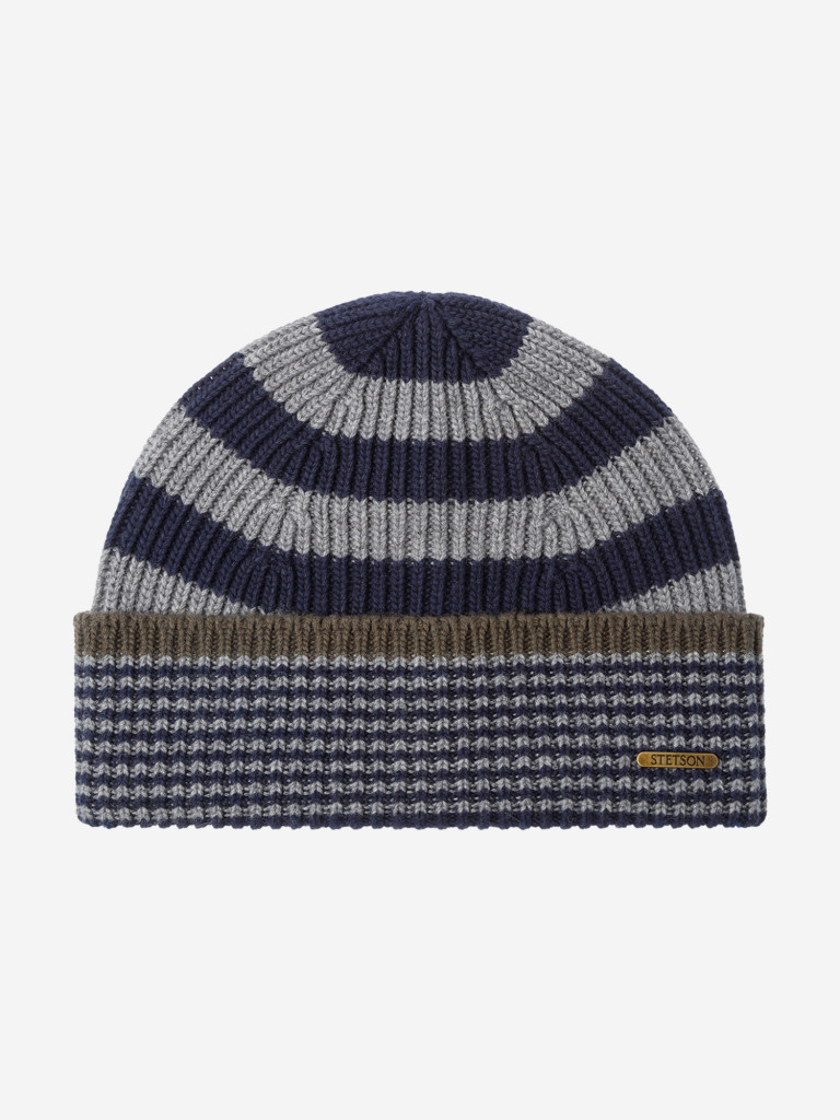 Шапка с отворотом STETSON 8599398 BEANIE STRIPES WOOL