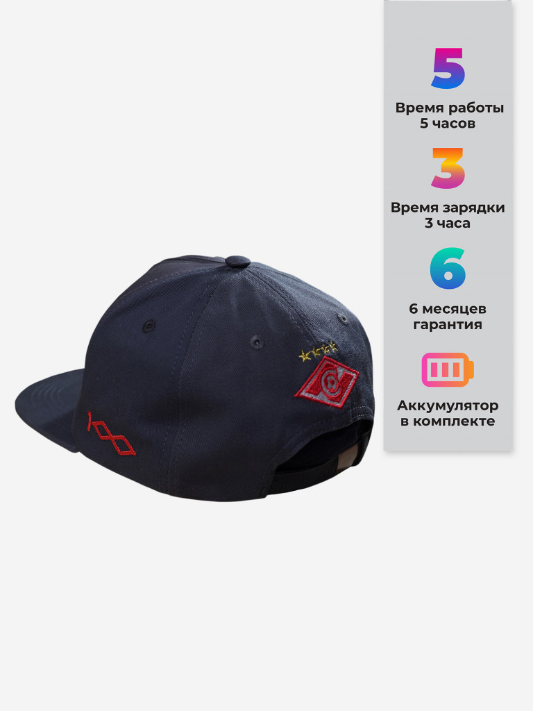 Бейсболка CYBERPIX Cyber Cap FCSM серая для фанатов футбольного клуба "Спартак-Москва"