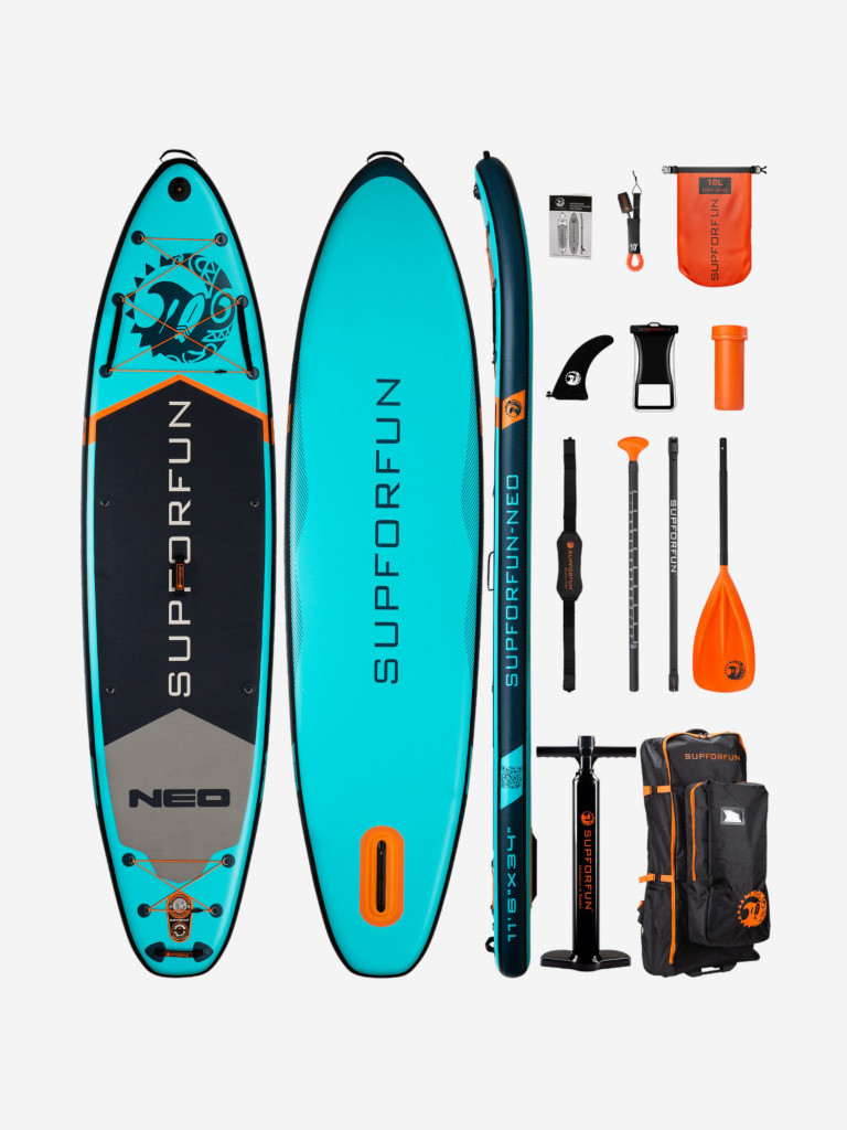 Cап борд надувной SUPFORFUN NEO 11.6 351х86х15 в максимальной комплектации.