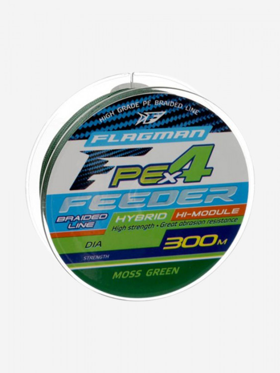 FLAGMAN Шнур PE Hybrid F4 Feeder 300м Moss Green 0,16мм 9,1кг