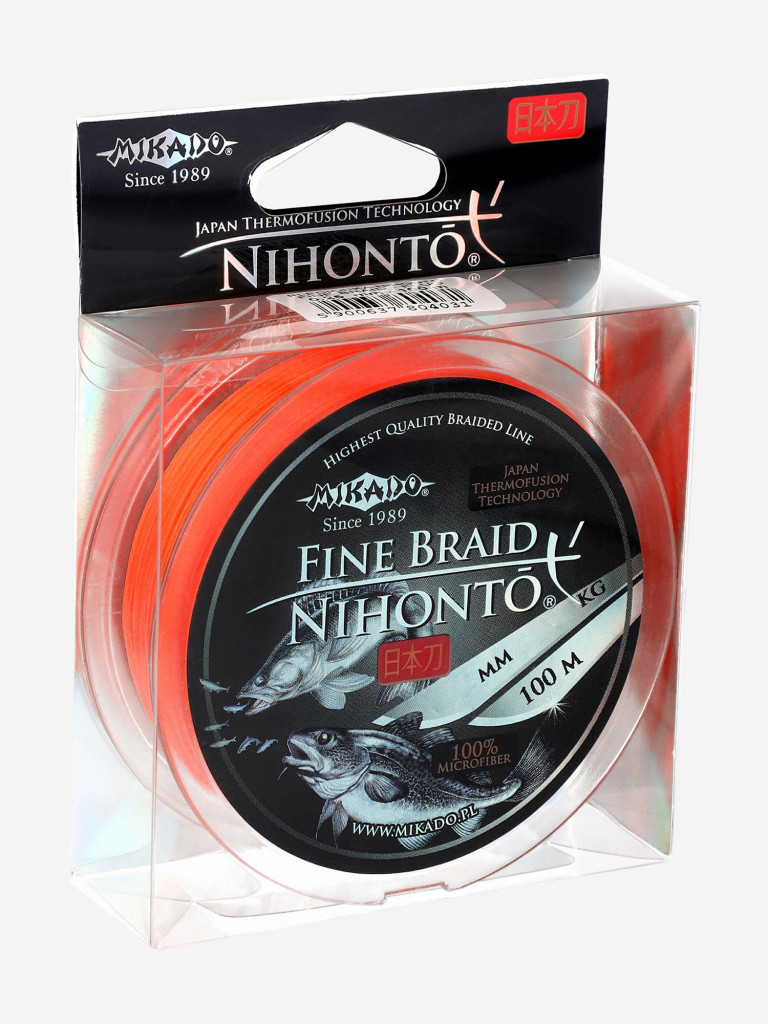 Плетеный шнур Mikado NIHONTO FINE BRAID 0,40 orange (100 м) - 34,90 кг.