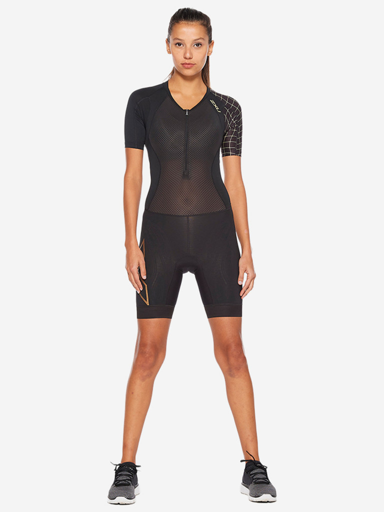 Женский Компрессионный Костюм Для Триатлона 2XU Compression Full Zip Sleeved Trisuit