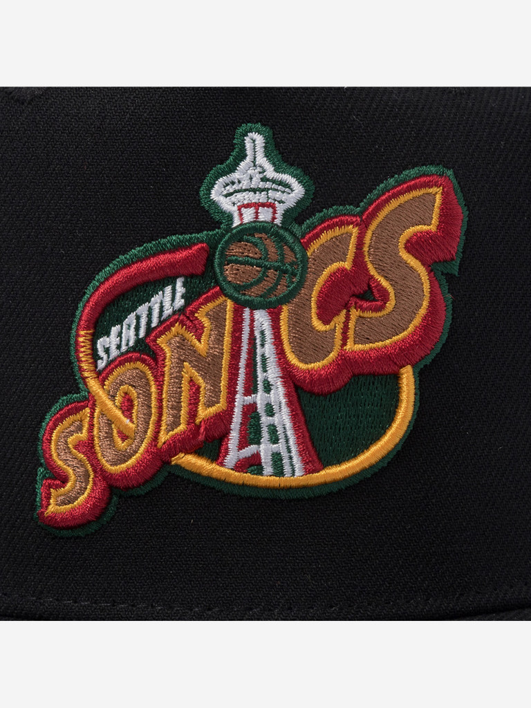 Бейсболка с сеточкой MITCHELL NESS HHSS7505-SSUYYPPPBLCK Seattle Supersonics NBA