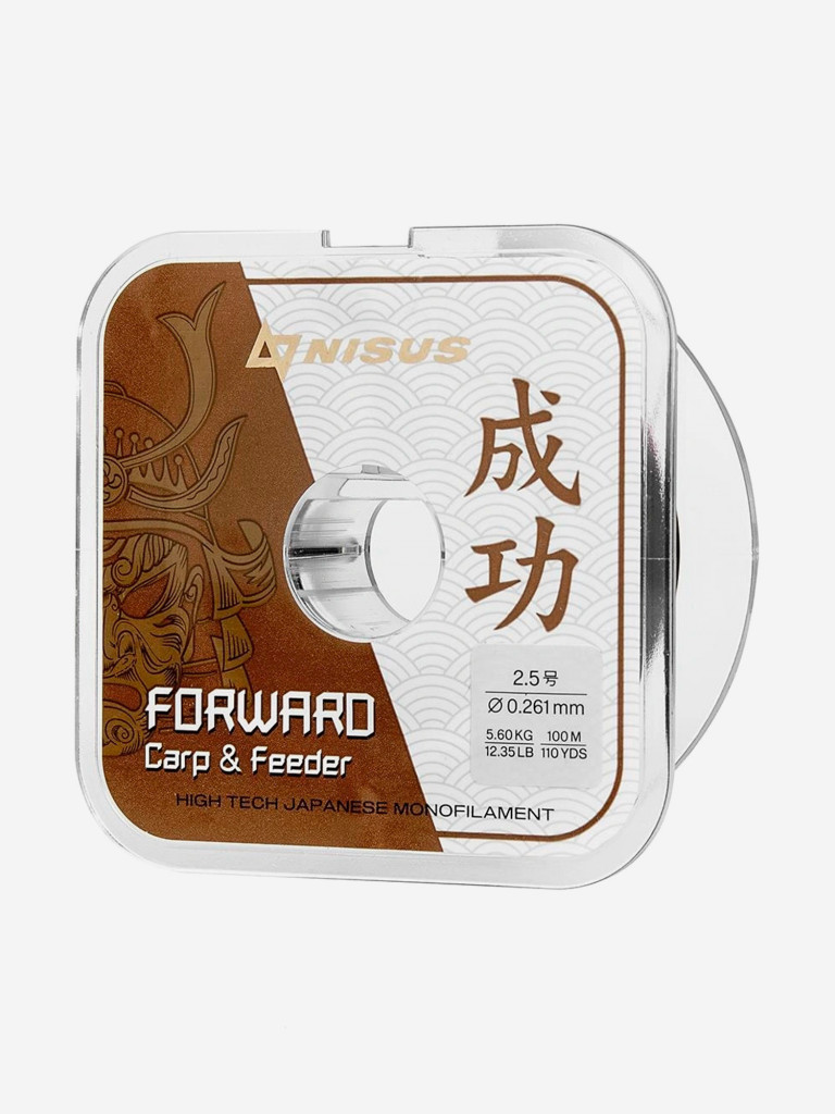 Леска для рыбалки Nisus FORWARD Carp&Feeder Nylon 0,261мм, 100м, 5,60кг, темно-коричневый