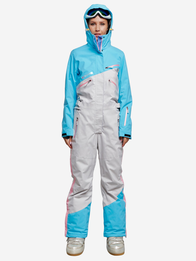 Горнолыжный комбинезон женский зимний голубого цвета 2326
