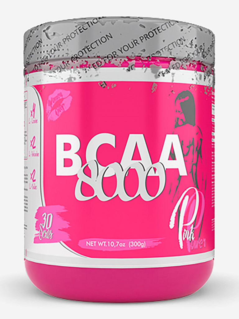 Аминокислоты BCAA 2:1:1 PinkPower BCAA 8000, 300 г, Клубника, Гуава (экстази)