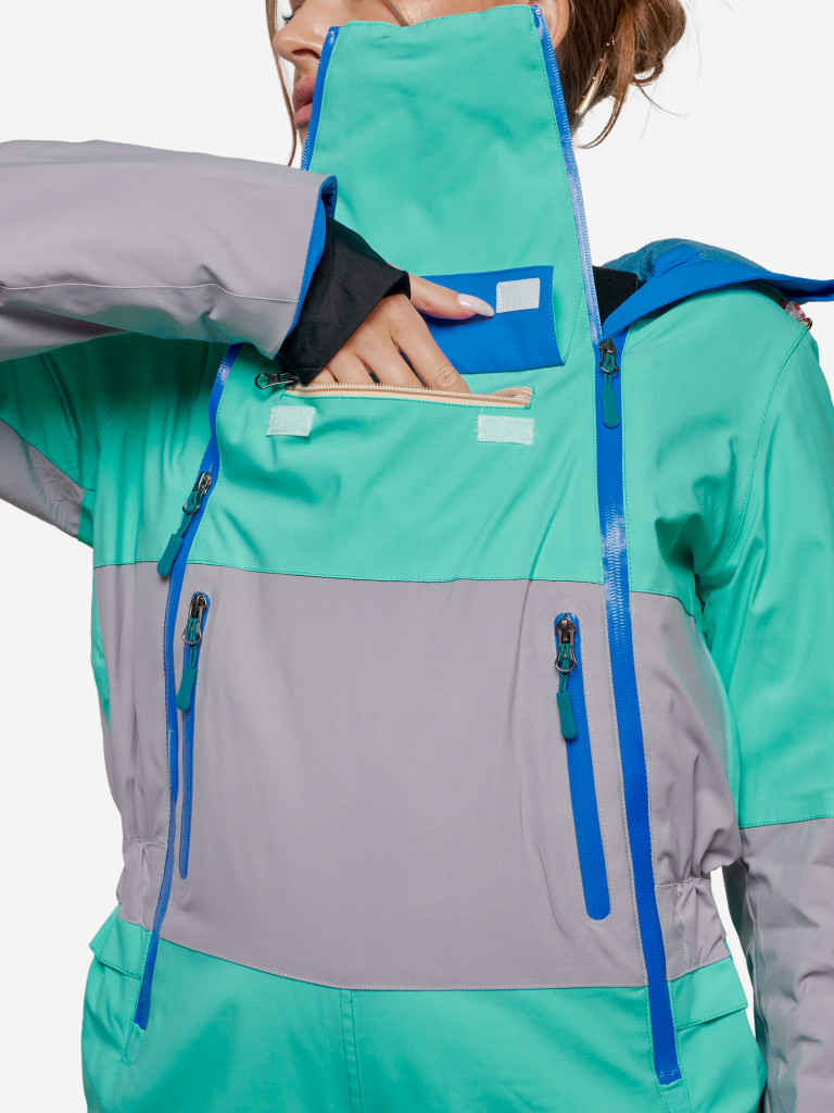 Горнолыжный комбинезон женский зимний бирюзового цвета 2320