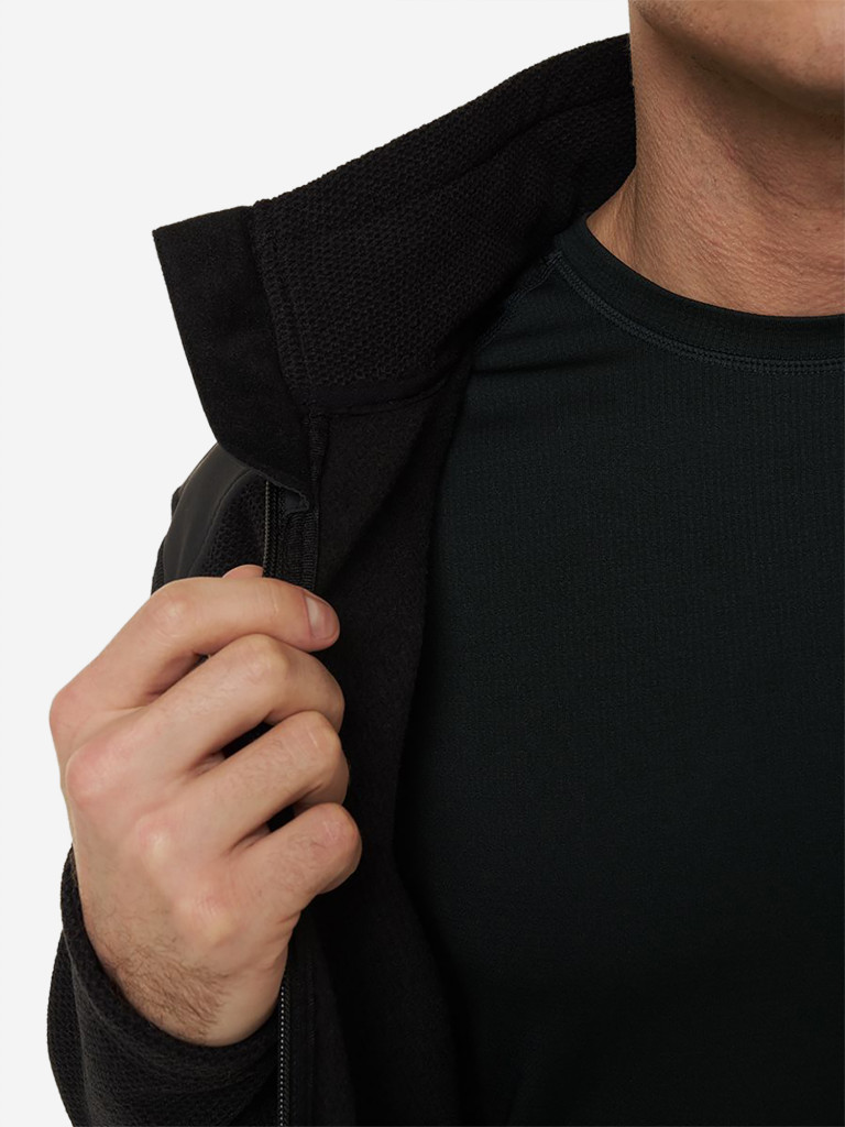 Кофта мужская на молнии HUT URMAN флисовая для охоты, черная