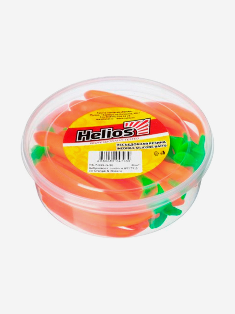 Мягкая приманка Helios Jumbo, 4,95'' / 12,5 см, Orange & Green, 30 шт (HS-7-025-N-30)