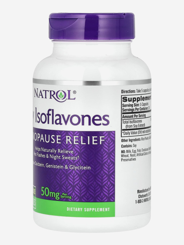 Комплекс для поддержки женского здоровья во время менопауз, изофлавоны сои, Natrol Soy Isoflavones 120 caps