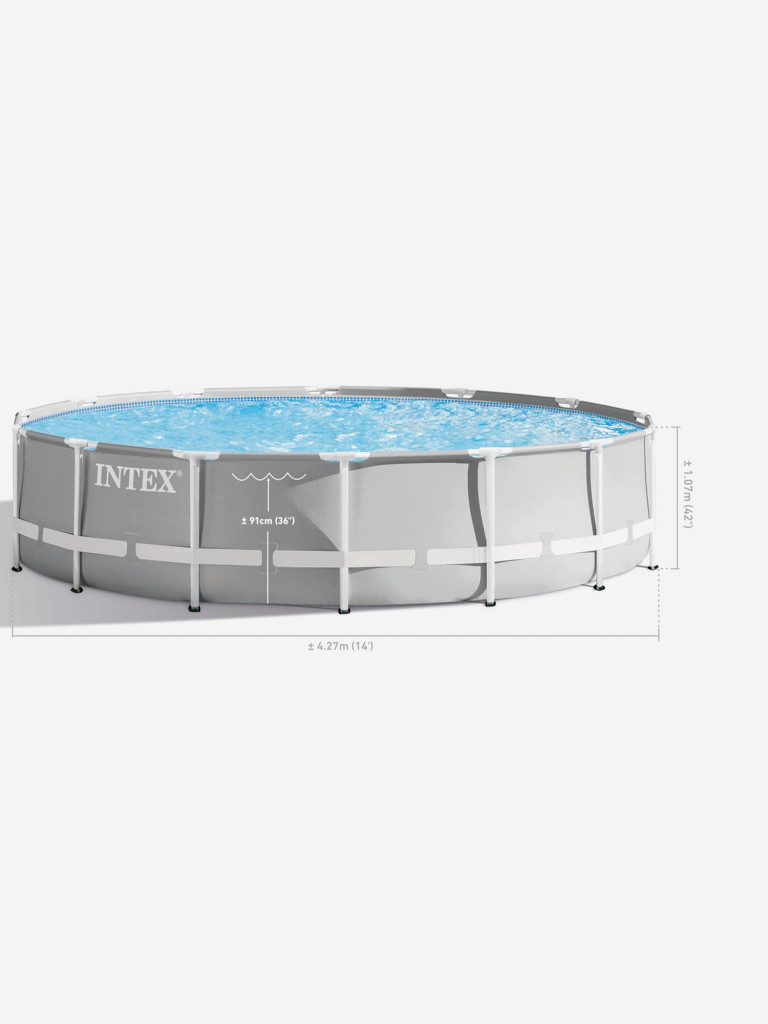 Бассейн каркасный Intex Prism Frame, 427х107 см, фильтр-насос 3785 л/ч, лестница, подстилка, тент