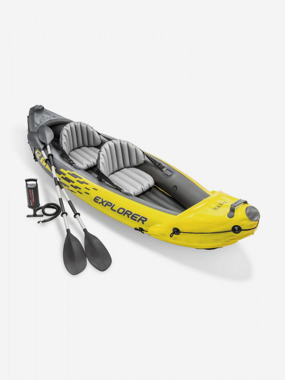 Лодка надувная Intex 68307 Explorer K2 Kayak, 2-местная, насос, алюминиевые весла