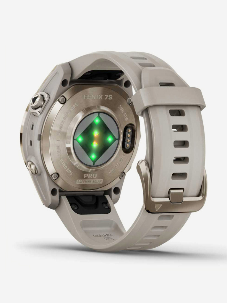 Спортивные часы Garmin FENIX 7S PRO Sapphire Solar золотистый корпус со светло-песочным ремешком