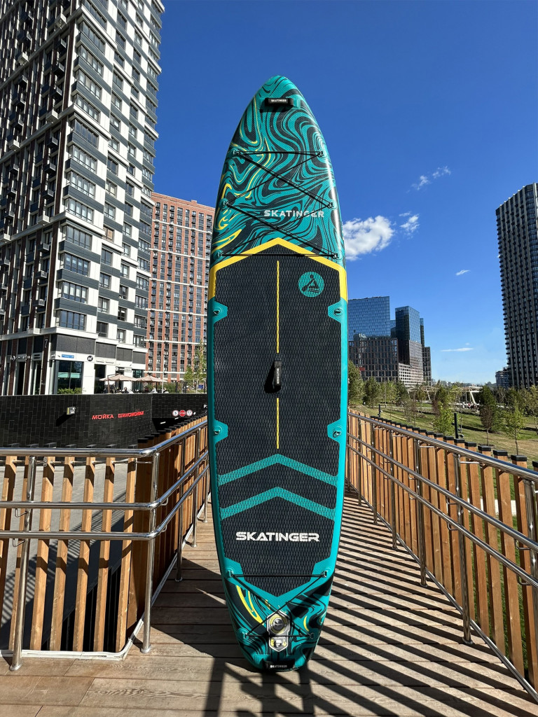 Сап борд SKATINGER SERIAL 350х89 см надувная зелёный sup