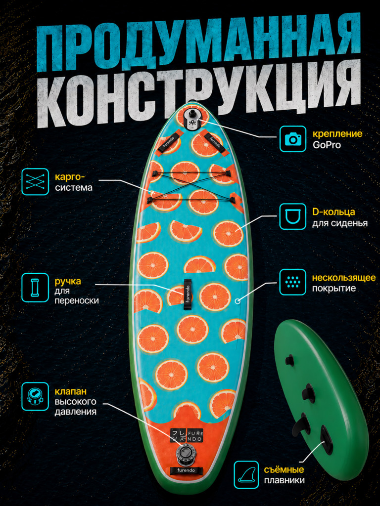 Sup-доска Furendo Tiger 11', 335х89х15 см
