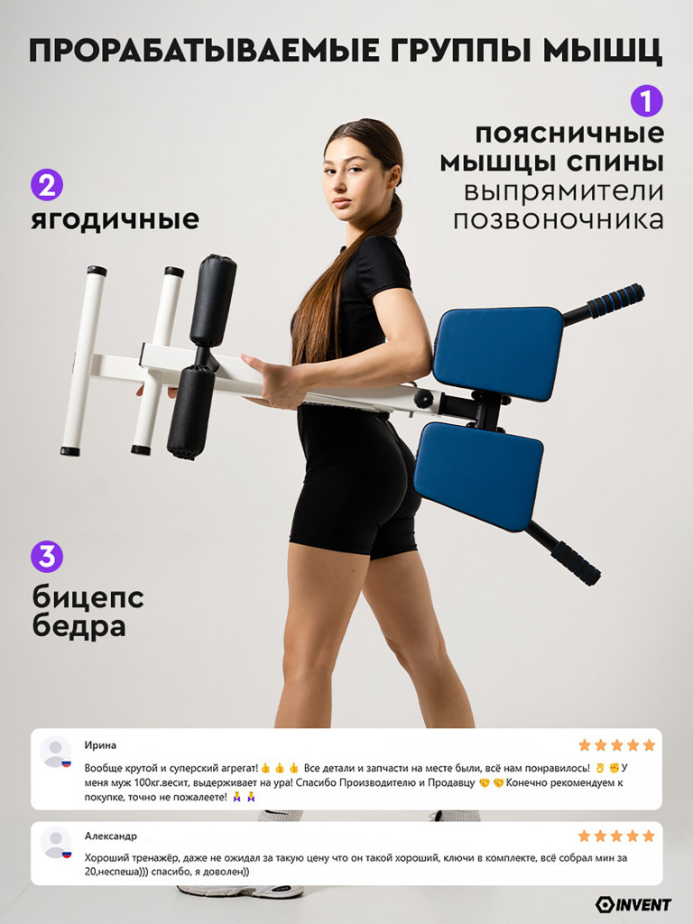 Скамья для гиперэкстензии складная, регулируемая