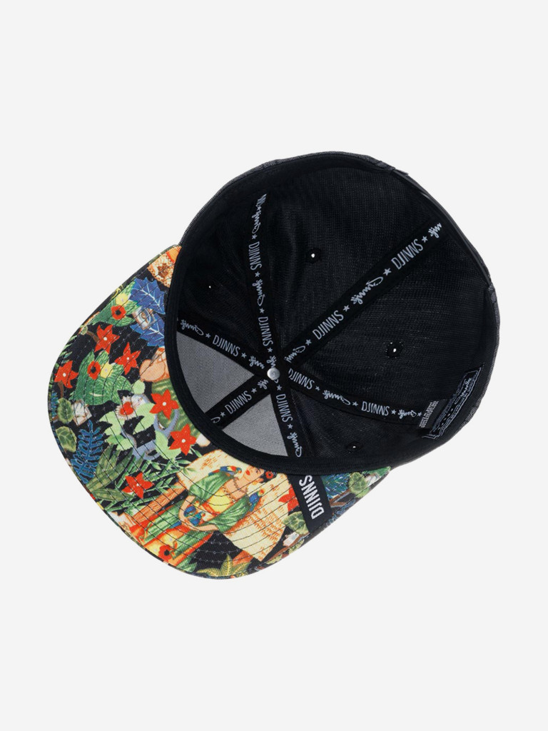 Бейсболка с прямым козырьком DJINNS 6P SB Frida Linen Rev. (черный)