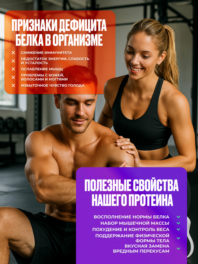 Протеин Сывороточный для похудения и набора набора мышечной PUREPROTEIN 810г, Шоколадный пломбир Whey protein
