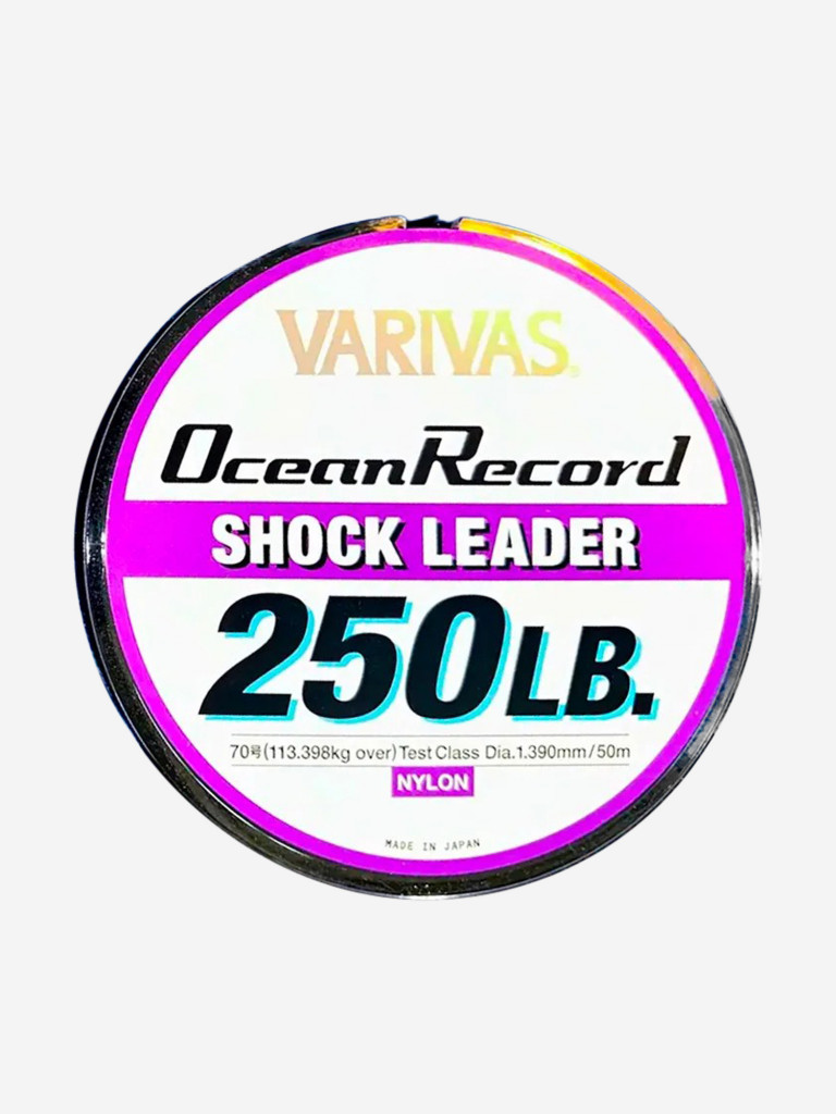 Морской шок лидер длина 3м-монофил Ocean Record Shock Leader "Varivas" l,3 мм тест 250lb/113кг - фурнитура нерж на подшипниках Blue Marlin тест 250lb/113кг