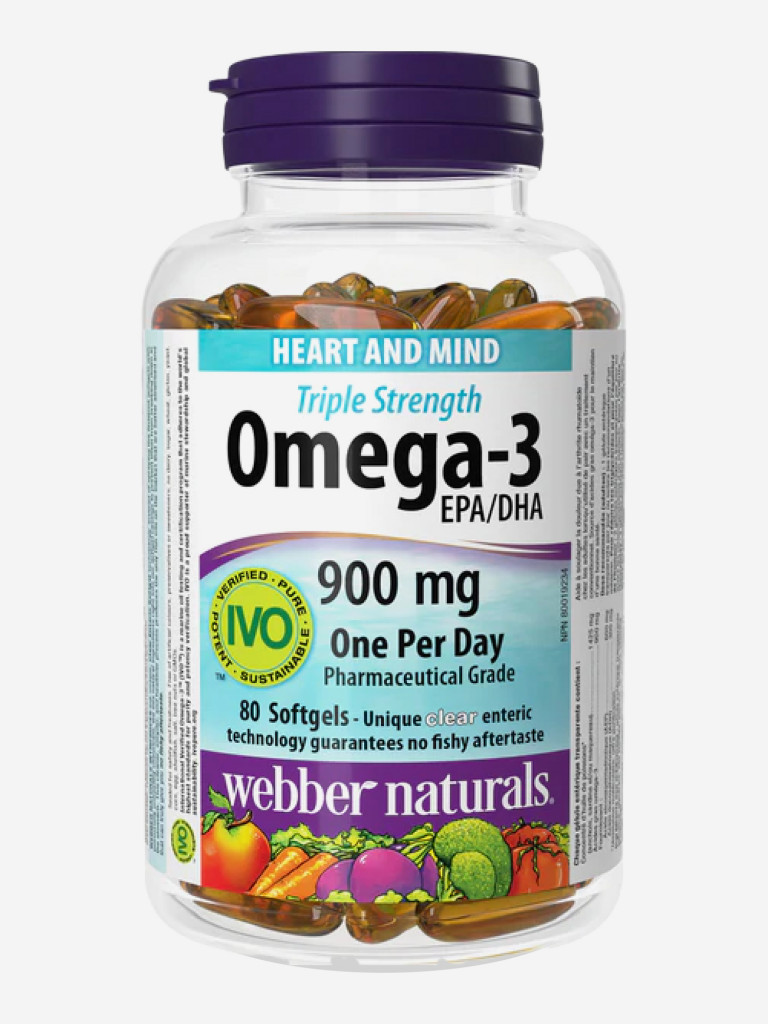 Webber Naturals Тройная сила Омега-3 900 мг, 200 капс