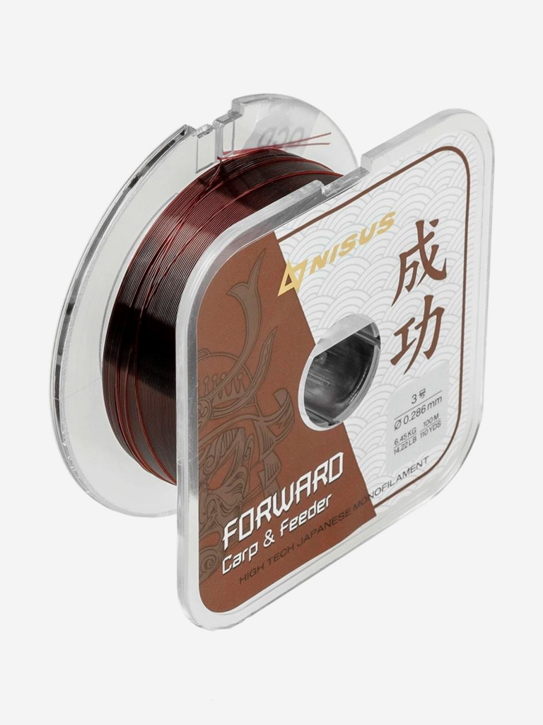 Леска для рыбалки Nisus FORWARD Carp&Feeder Nylon 0,286мм, 100м, 6,45кг, темно-коричневый