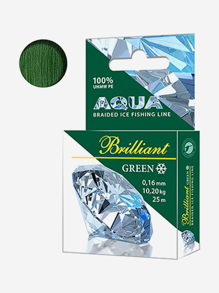 Плетеный шнур для рыбалки AQUA Green Brilliant 0,16mm 25m