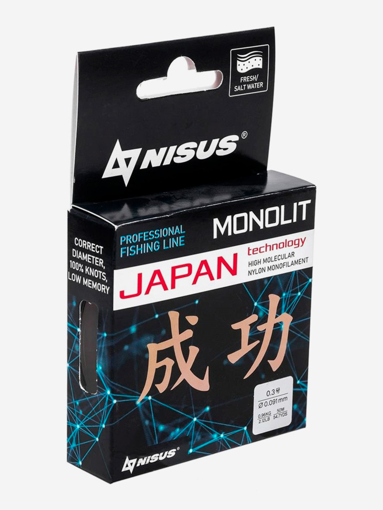 Леска для рыбалки Nisus MONOLIT Nylon 0,091мм, 50м, 0,96кг, прозрачный