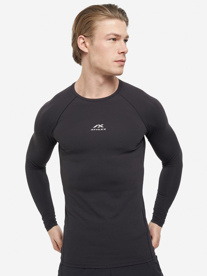 фото Лонгслив мужской athlex flex pro, черный