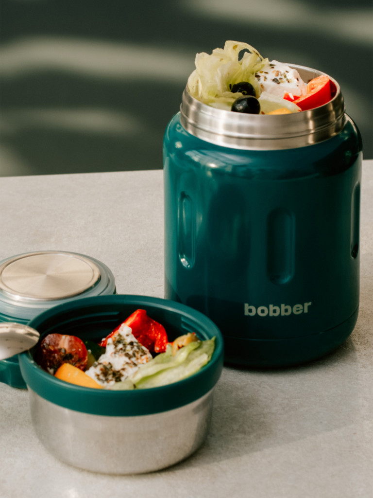 Термос вакуумный для еды BOBBER Jerrycan 700 мл, тепло до 14 часов, темно-бирюзовый