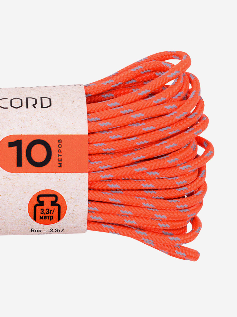 Паракорд 275 T-Gear x CORD nylon 10м световозвращающий (Neon Orange)