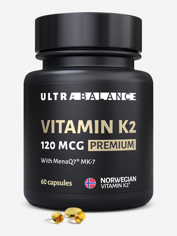 Витамин К2 120 мкг UltraBalance комплекс МК7 для мужчин и женщин, 60 капсул