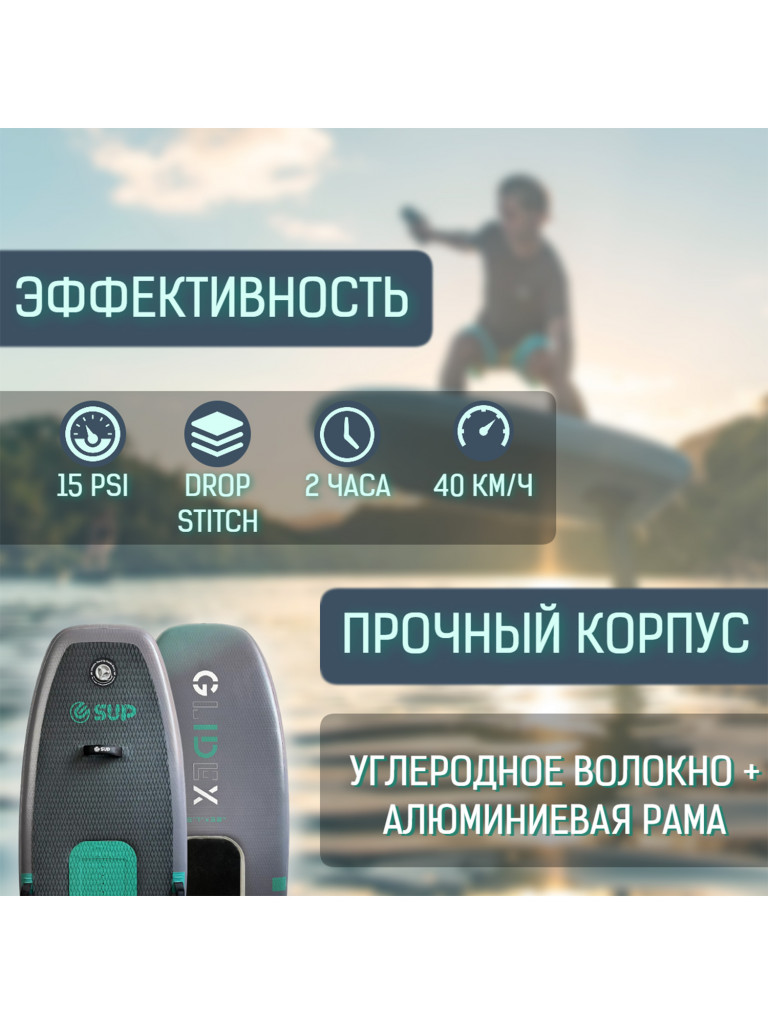 Фоилборд E-SUP GLIDEX 5'7" 170*76*12 см с мотором, на Подводных Крыльях