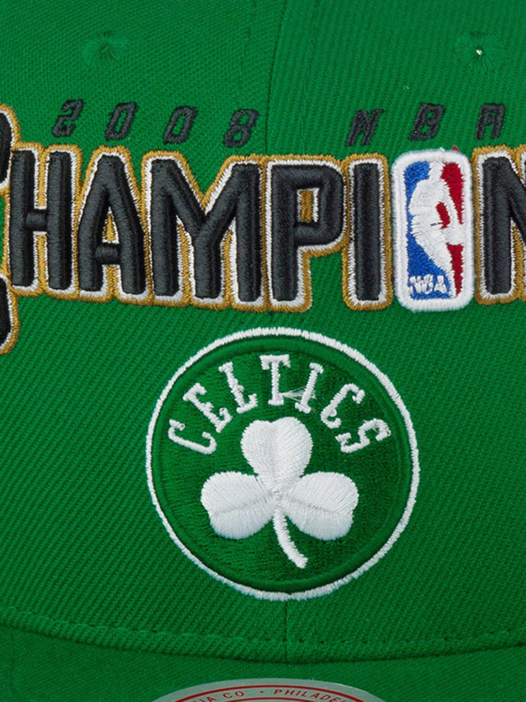 Бейсболка с прямым козырьком MITCHELL NESS HHSS4225-BCEYYPPPGREN Boston Celtics NBA (зеленый)