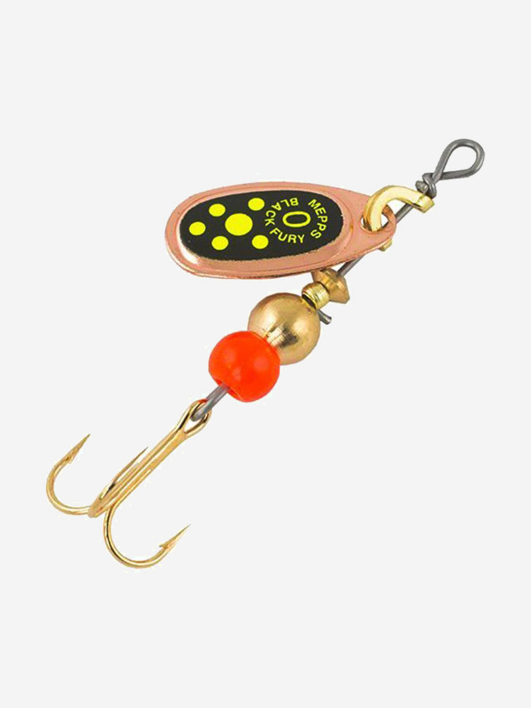 Блесна для рыбалки вертушка Mepps BLACK FURY 0, Copper/Chartreuse, 1 штука