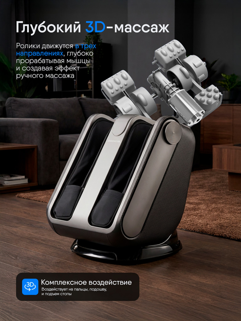 Массажер для ног Ergonova SuperGo 3 электрический лимфодренажный с подогревом для икроножных мышц