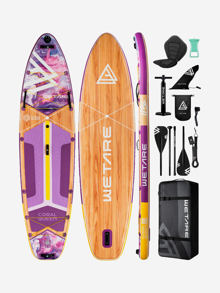 Надувной сапборд WETARE Coral Queen PURPLE PRO 11'6" (351×89×15 см), с сиденьем