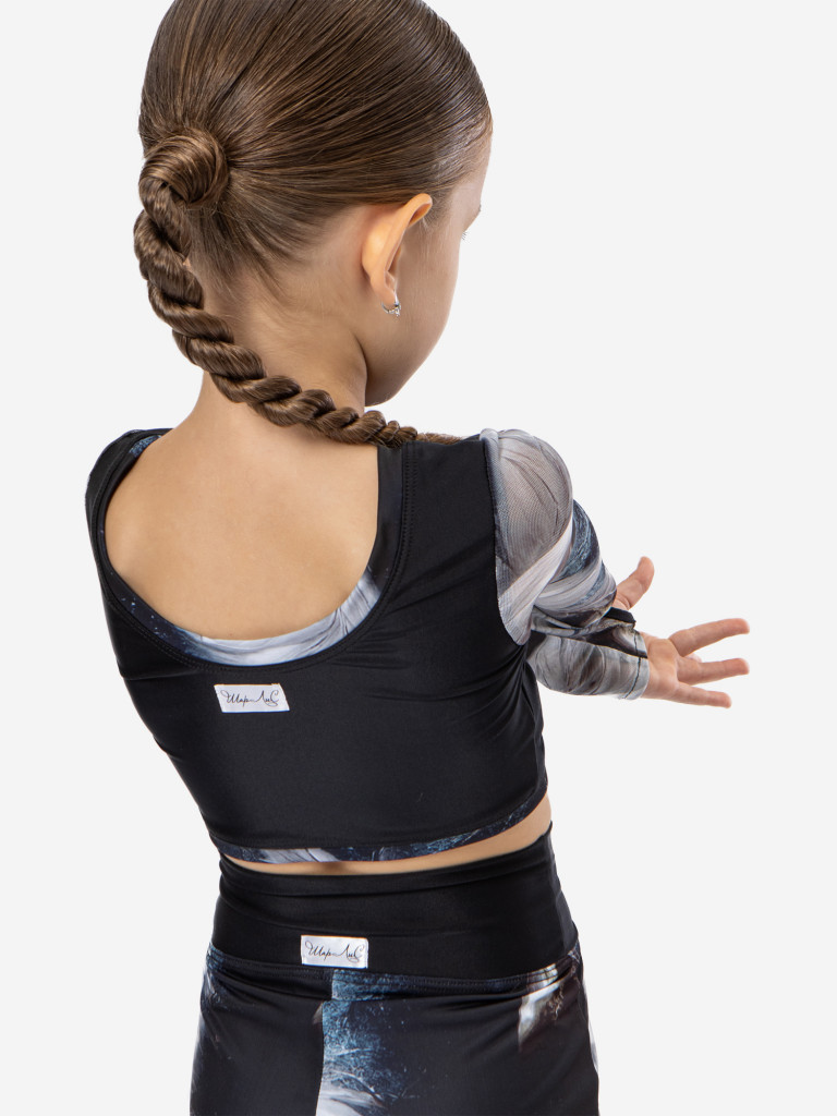 Топ спортивный детский с длинным рукавом ШарЛиС для девочек Sunrise black