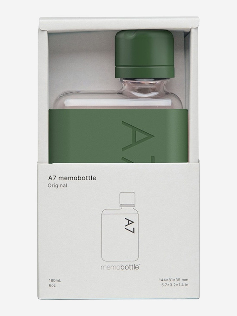 Бутылка с силиконовым чехлом Memobottle A7, зеленый