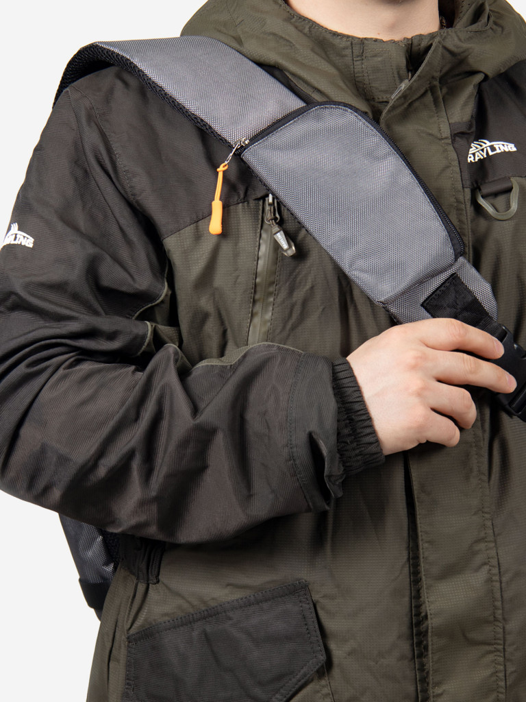 Сумка-рюкзак рыболовная Следопыт Sling Shoulder Bag, 44х24х17 см, цвет серый.