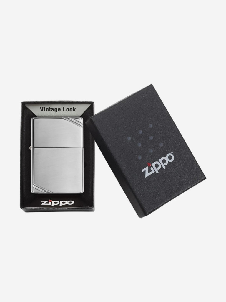 Зажигалка Zippo 260 Replica Vintage High Polish Chrome, серебристая глянцевая