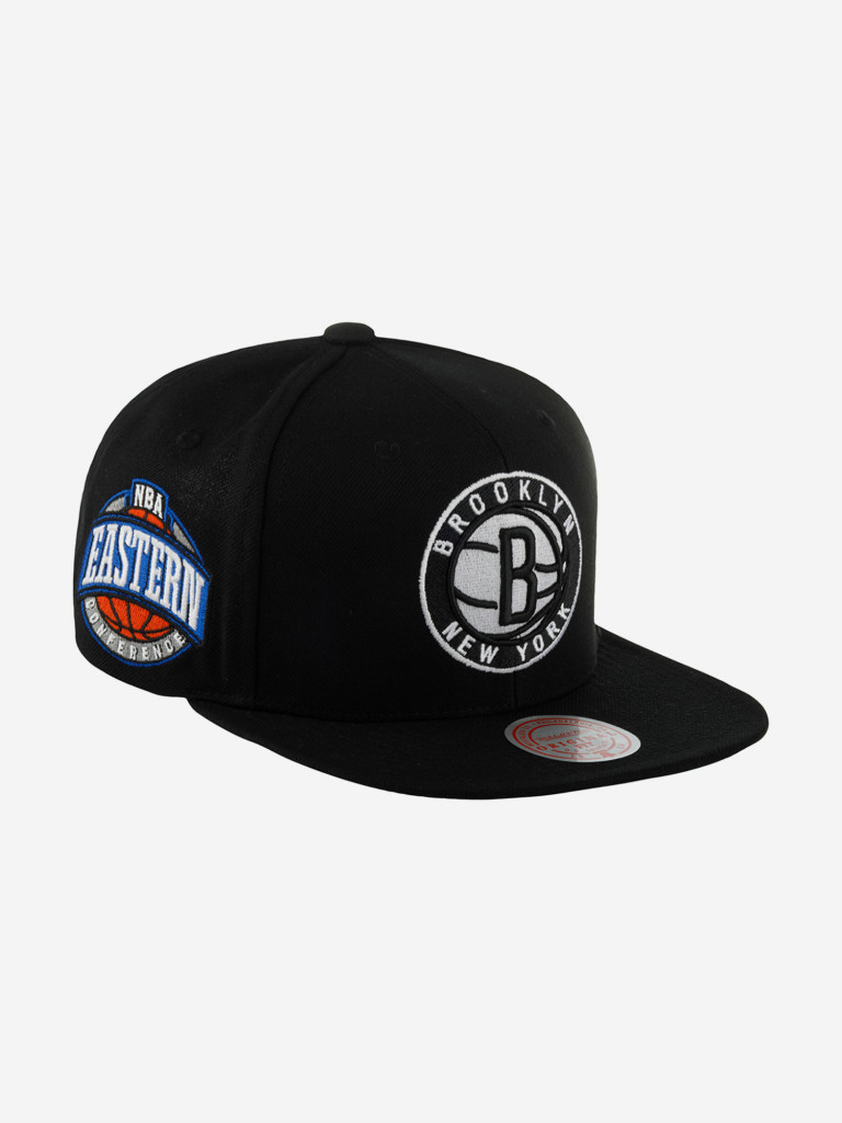Бейсболка с прямым козырьком MITCHELL NESS HHSS5341-BNEYYPPPBLCK Brooklyn Nets NBA