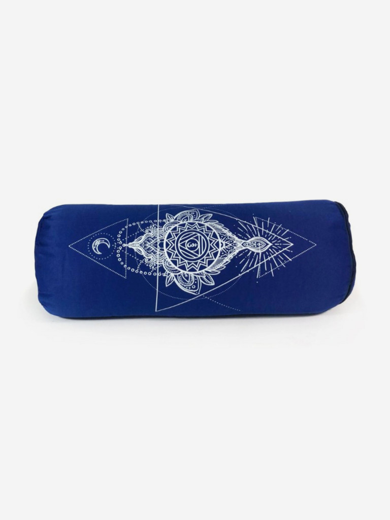 Болстер для йоги из гречихи Чакра Аджна синяя BODHI