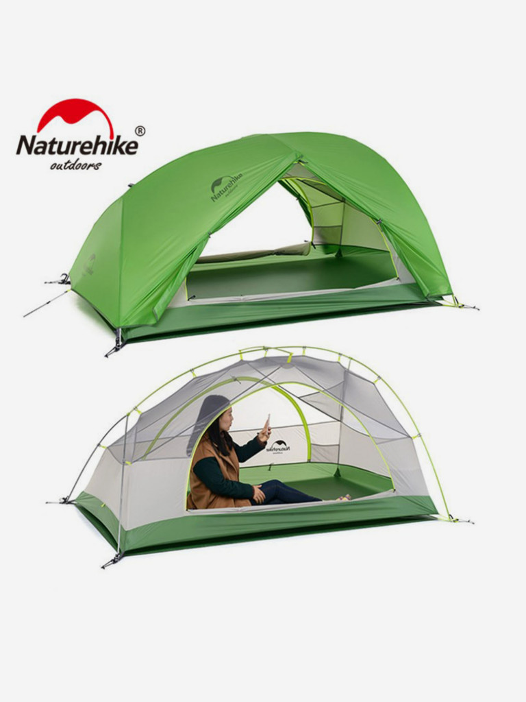 Палатка Naturehike Star-river Si 2-местная, алюминиевый каркас, сверхлегкая, зеленый