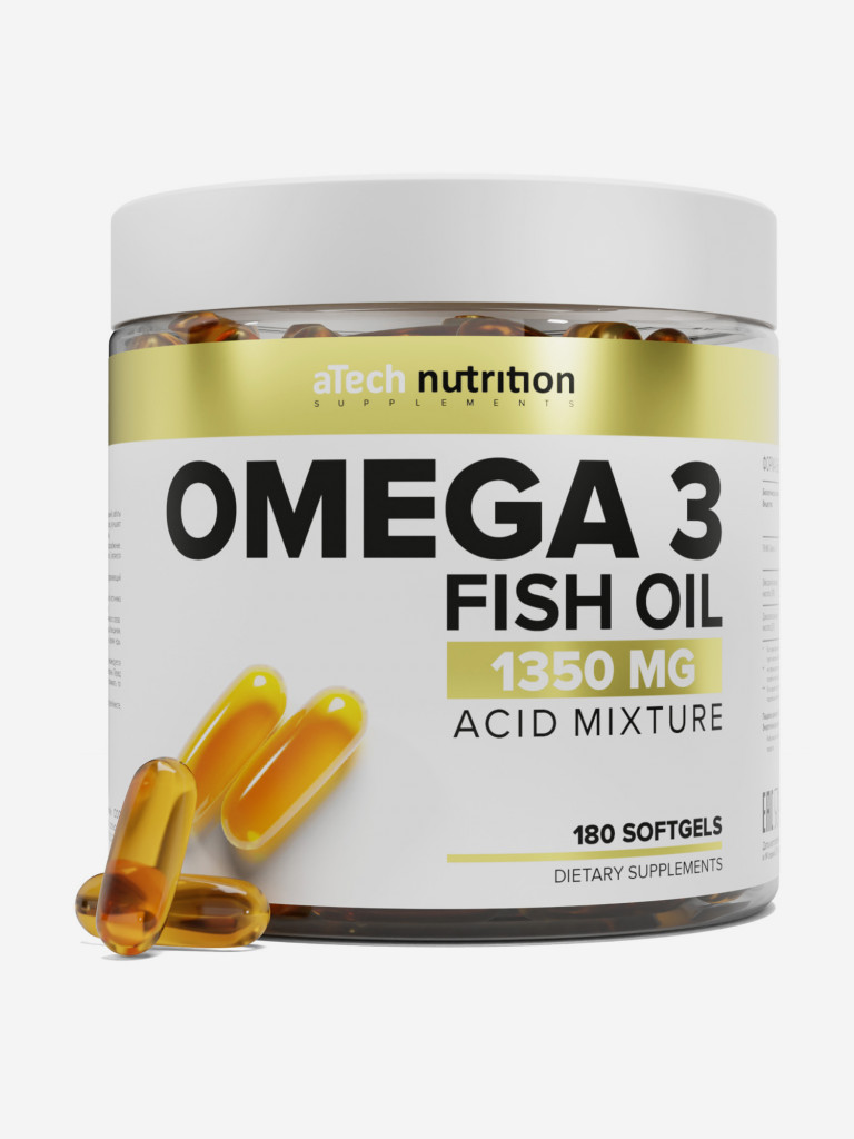Биологически активная добавка к пище ОМЕГА-3 35% aTech Nutrition, 180 капсул МЖК 1350 мг