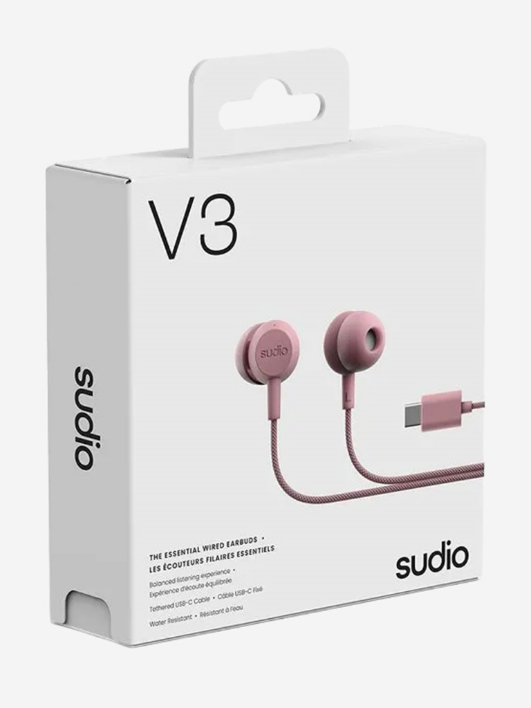 Проводные наушники Sudio V3 Wired Earbuds со встроенным микрофоном, чвет: розовый